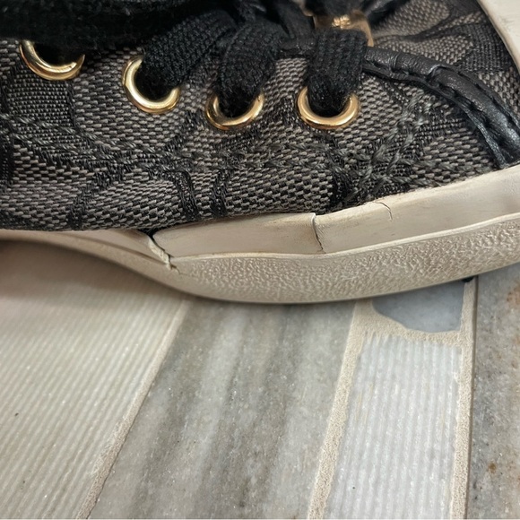 Coach Black and White Sneakers with Signature Pattern - Picture 11 of 13